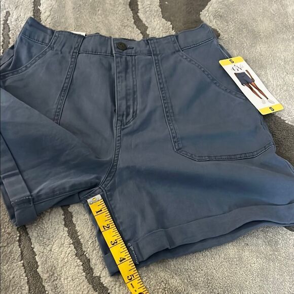 Gloria Vanderbilt High Waist Blue Utility Shorts - Picture 6 of 7
